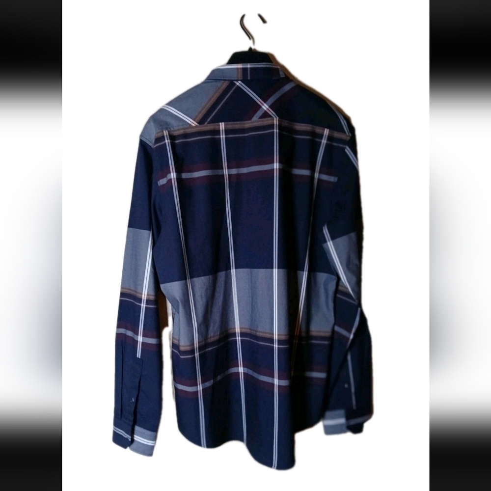 7 DIAMOND Long Sleeve Men's Size Large Multicolored Flannel button up - Picture 4 of 7